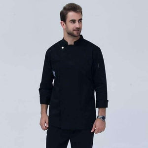 Planet Gates MBlack / L Food Service Long Sleeve Chef Jacket Professional Head Chef Uniform Restaurant Hotel Kitchen Grey Chef Uniform Chef Coat  B-6260