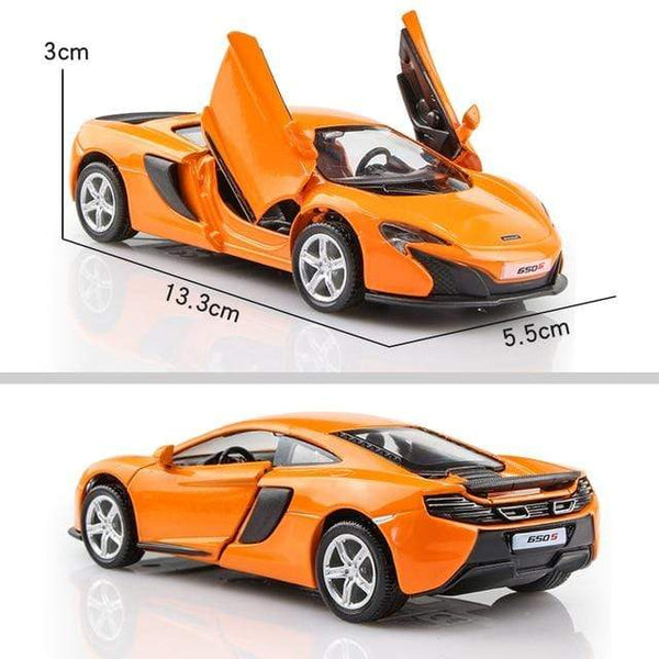 Planet Gates McLaren 650S Oeange Birthday Gift 1:36 Alloy Car Model Simulation Exquisite Diecasts Toy Vehicle RMZ city Maserati Aston Martin Doors Open Pull Back
