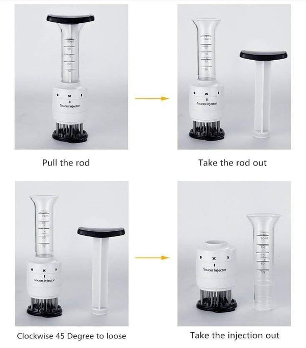 Planet Gates Meat Tenderizer Needle ABS+Stainless Steel Steak Meat Injector Marinade Flavor Syringe Kitchen Gadgets Meat Tools