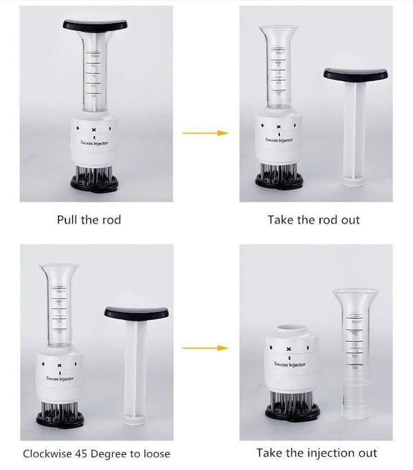 Planet Gates Meat Tenderizer Needle ABS+Stainless Steel Steak Meat Injector Marinade Flavor Syringe Kitchen Gadgets Meat Tools