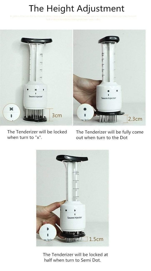Planet Gates Meat Tenderizer Needle ABS+Stainless Steel Steak Meat Injector Marinade Flavor Syringe Kitchen Gadgets Meat Tools