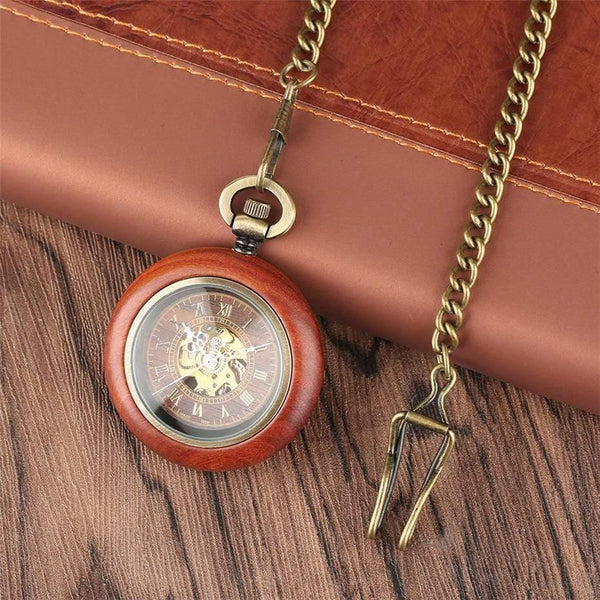 Planet Gates Mechancial Pocket Watch Automatic Self-Wind Pocket Pendant Clock Luxury Watch for Men Women with 30cm Bronze Chain