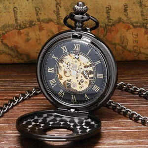 Planet Gates Mechanical Pocket Watch Steampunk Watches Pin Chain Men Women Pendant Clock Gift With Gift Bag