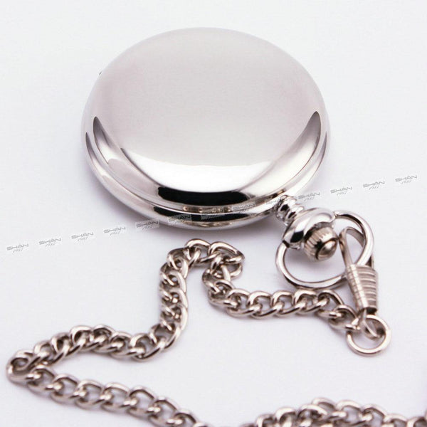 Planet Gates Mechanical Pocket Watch Textured Lid Silver Stainless-steel Case Stylish Roman Numeral Skeleton Dial