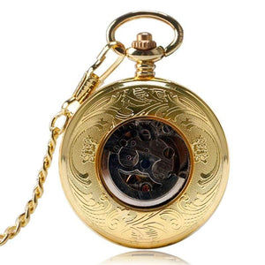 Planet Gates Mechanical Watch Chain Luxury Shield Case Skeleton Pendant Automatic Pocket Watch Men Women Roman Numeral Fob Watch