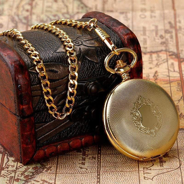 Planet Gates Mechanical Watch Chain Luxury Shield Case Skeleton Pendant Automatic Pocket Watch Men Women Roman Numeral Fob Watch