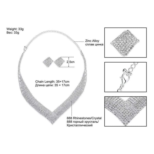 Planet Gates Mecresh Classic Crystal Wedding Jewelry Sets for Women Clear Geometric Rhinestone Necklace Set Bridal Engagement Jewelry MTL475