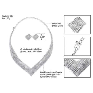 Planet Gates Mecresh Classic Crystal Wedding Jewelry Sets for Women Clear Geometric Rhinestone Necklace Set Bridal Engagement Jewelry MTL475