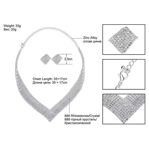 Planet Gates Mecresh Classic Crystal Wedding Jewelry Sets for Women Clear Geometric Rhinestone Necklace Set Bridal Engagement Jewelry MTL475