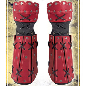 Planet Gates Medieval Samurai Leather Armor Bracer Long Gloves Men Cosplay Knight Gauntlet Lace Up Wristband Steampunk Accessories Vambraces