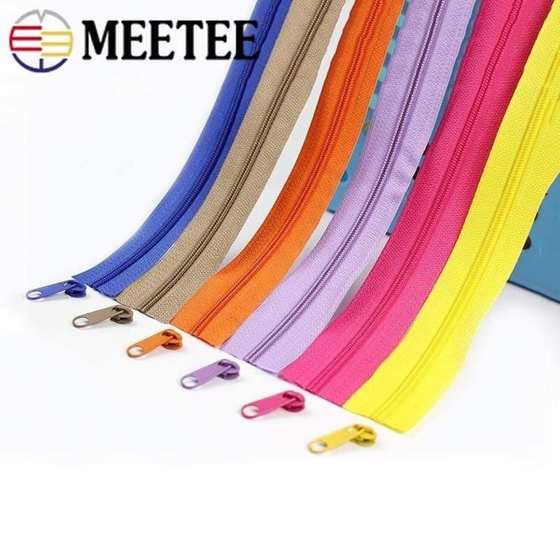 Planet Gates Meetee 10/20M Nylon 3# Coil Zipper With Slider & Stopper For Quilt Bags Tent Invisible Clothing Zip Sewing Crafts Accessories