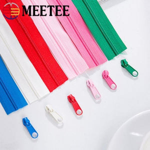 Planet Gates Meetee 10/20M Nylon 3# Coil Zipper With Slider & Stopper For Quilt Bags Tent Invisible Clothing Zip Sewing Crafts Accessories