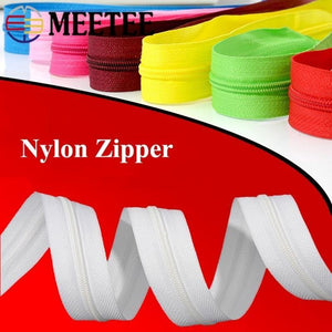 Planet Gates Meetee 10/20M Nylon 3# Coil Zipper With Slider & Stopper For Quilt Bags Tent Invisible Clothing Zip Sewing Crafts Accessories