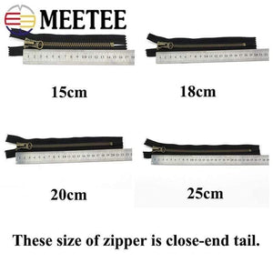 Planet Gates Meetee 8# Metal Zipper 70/80/90/100/120cm Double Sliders for Coat Down Jacket Zip Repair DIY Clothing Sewing Tailor Accessories