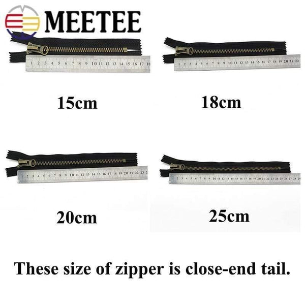 Planet Gates Meetee 8# Metal Zipper 70/80/90/100/120cm Double Sliders for Coat Down Jacket Zip Repair DIY Clothing Sewing Tailor Accessories