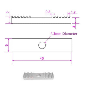 Planet Gates MEGA 1pc 2pcs GT2 3D Printer Timing Belt Fixing Piece Tooth Pitch 2mm Clamp 9*40mm Aluminum Alloy Block For 3D Printer CNC