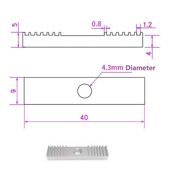 Planet Gates MEGA 1pc 2pcs GT2 3D Printer Timing Belt Fixing Piece Tooth Pitch 2mm Clamp 9*40mm Aluminum Alloy Block For 3D Printer CNC