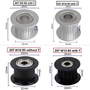 Planet Gates MEGA 20PCS GT2 Idler Pulley 20 Teeth 16 Teeth Bore 3mm 5mm with bearings 3D Printer Parts for 2GT Timing Belt Width 6mm 10mm