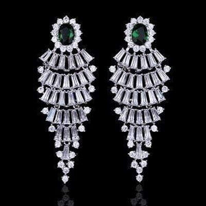 Planet Gates MEH666-green Bridal Drop Earrings for Women Girls Fashion Engagement Wedding Jewelry Summer Dangle Earrings EH983
