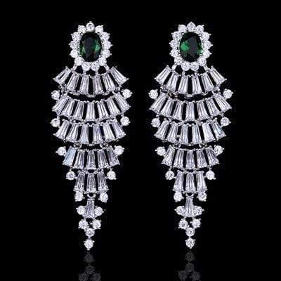 Planet Gates MEH666-green Bridal Drop Earrings for Women Girls Fashion Engagement Wedding Jewelry Summer Dangle Earrings EH983