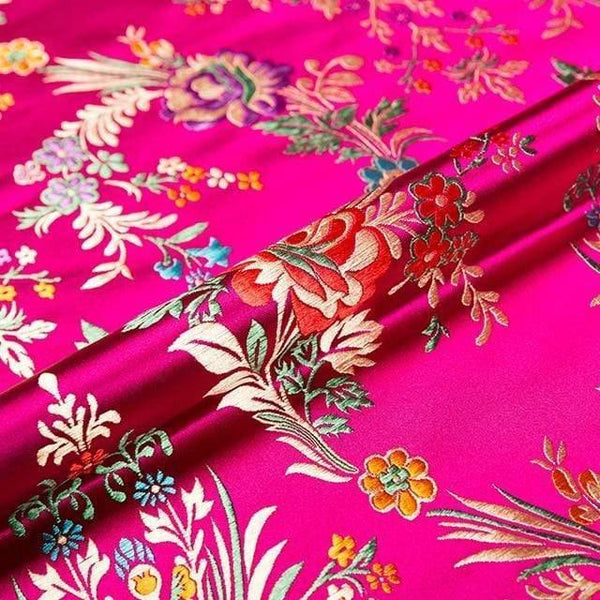 Planet Gates meihong / 50x75cm Flower Fabrics Brocade Jacquard Pattern Fabric For Sewing Cheongsam And Kimono Material For DIY