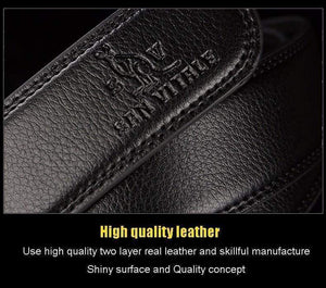 Planet Gates Men 100% Good Quality Cowskin Genuine Luxury Leather Men's Belts for Men,Strap Male Metal Automatic Buckle