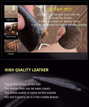 Planet Gates Men 100% Good Quality Cowskin Genuine Luxury Leather Men's Belts for Men,Strap Male Metal Automatic Buckle
