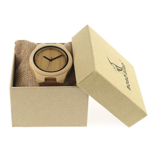 Planet Gates men 45mm Simplicity Lovers' Wooden Watches Handmade Bamboo Quartz Watch with Leather Strap for Men Women as Gift Item