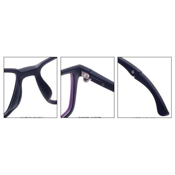 Planet Gates Men and Women Lightweight TR90 Spectacles Rectangular Sport Eyewear Frame With Anti Slip Holder For Multifocal Myopia Lenses