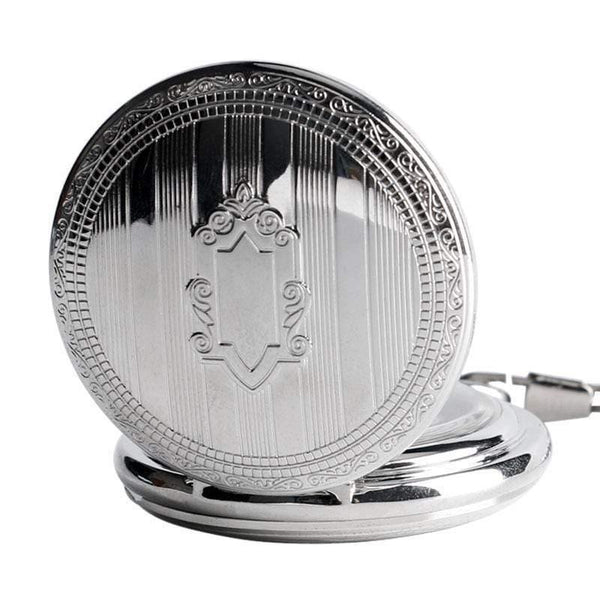 Planet Gates Men Automatic Mechanical Silver Pocket Watch Fashion Self Wind Stripe Women Men Nursing Fob Clock Shield Pendant