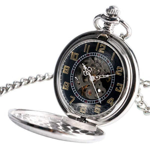 Planet Gates Men Automatic Mechanical Silver Pocket Watch Fashion Self Wind Stripe Women Men Nursing Fob Clock Shield Pendant