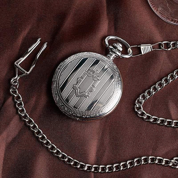 Planet Gates Men Automatic Mechanical Silver Pocket Watch Fashion Self Wind Stripe Women Men Nursing Fob Clock Shield Pendant