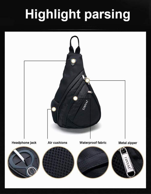 Planet Gates Men Bag Men Shoulder Sling Bag pack USB Waterproof Messenger Crossbody Bag Black Travel women chest bag for ipad T509