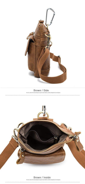 Planet Gates Men Bags Genuine Leather Waist Pack Small Crossbody Messenger Bag Men Shoulder Bags Belt Phone Pouch Bag Male Pouch 8868