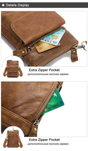Planet Gates Men Bags Genuine Leather Waist Pack Small Crossbody Messenger Bag Men Shoulder Bags Belt Phone Pouch Bag Male Pouch 8868