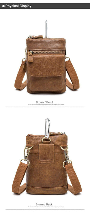 Planet Gates Men Bags Genuine Leather Waist Pack Small Crossbody Messenger Bag Men Shoulder Bags Belt Phone Pouch Bag Male Pouch 8868