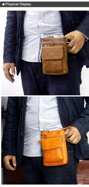 Planet Gates Men Bags Genuine Leather Waist Pack Small Crossbody Messenger Bag Men Shoulder Bags Belt Phone Pouch Bag Male Pouch 8868