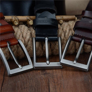 Men Belt Cow Genuine Leather Luxury Strap Male Belts For Men New Fashion Classic Vintage Pin Buckle Dropshipping