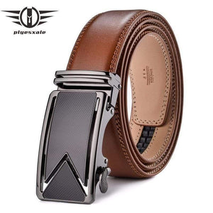 Men Belt  Cowhide Genuine Leather Belts For Men Luxury Automatic Buckle Belts Brown Black Cinturones Hombre B55