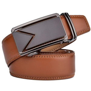 Men Belt  Cowhide Genuine Leather Belts For Men Luxury Automatic Buckle Belts Brown Black Cinturones Hombre B55