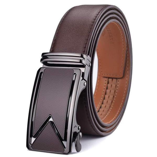 Men Belt  Cowhide Genuine Leather Belts For Men Luxury Automatic Buckle Belts Brown Black Cinturones Hombre B55