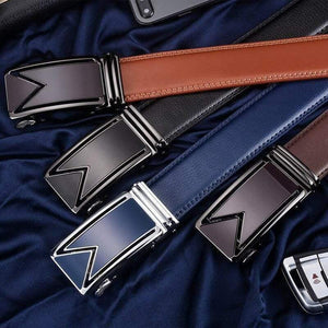 Men Belt  Cowhide Genuine Leather Belts For Men Luxury Automatic Buckle Belts Brown Black Cinturones Hombre B55
