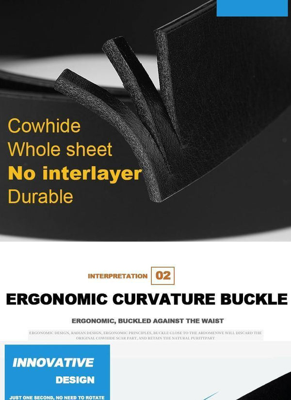 Planet Gates Men Belt Genuine Leather Automatic Buckle Luxury Brand Male Belts Black Strap Original Natural Cowskin