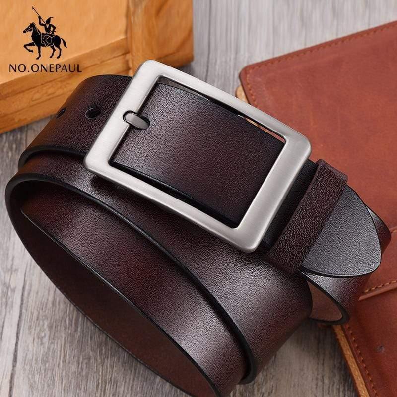 Men Belt High Quality Cow Genuine Leather Luxury Strap Male Belts For Men New Fashion Classic Vintage Pin Buckle