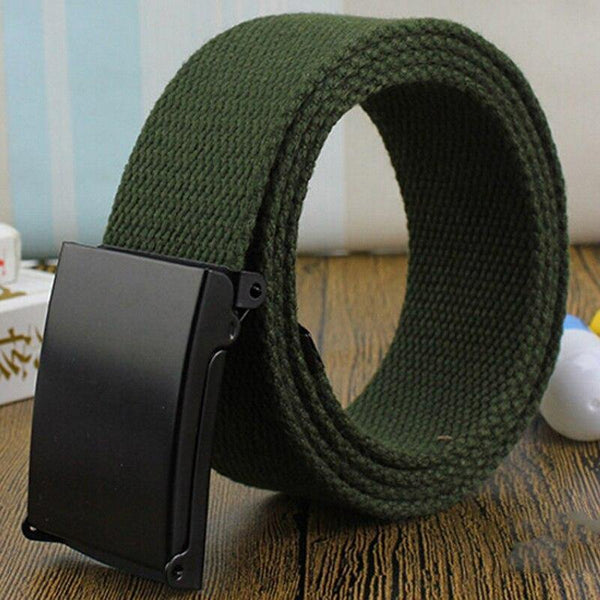 Men Belt Unisex Male Casual Buckle Belts Canvas Webbing Waistband Army Tactical Waist Belt