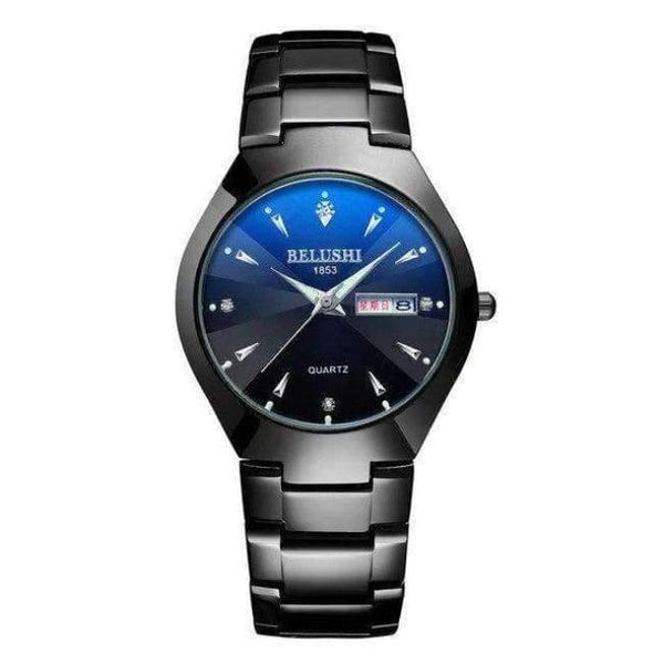 Planet Gates Мъжки черни черни часовници за двойки 2018 Висококачествен волфрамов стоманен черен ръчен часовник за мъже и жени Гривна Дамски часовник Reloj Hombre Lover Saat