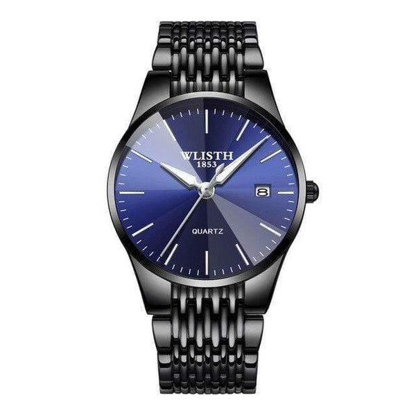 Planet Gates Men Black Blue Watch Simple Business Women's Watches Waterproof Men Watch Black Ultra-Thin Lover Clock sevgili saati montre