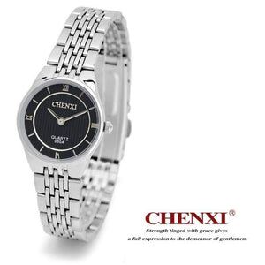 Planet Gates Men Black Dial Fashion Romantic Silver Couple Watch Stainless Steel Men's Women's Quartz Wirstwatch Analog Slim Clock Lovers Watch