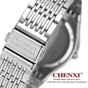 Planet Gates Men Black Dial Fashion Romantic Silver Couple Watch Stainless Steel Men's Women's Quartz Wirstwatch Analog Slim Clock Lovers Watch