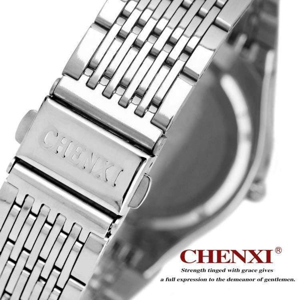 Planet Gates Men Black Dial Fashion Romantic Silver Couple Watch Stainless Steel Men's Women's Quartz Wirstwatch Analog Slim Clock Lovers Watch